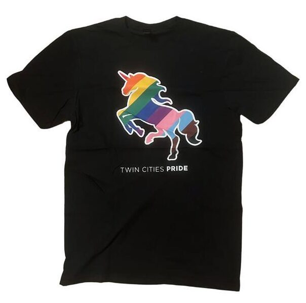 Unicorn T-Shirt – Black in Youth Sizes – Twin Cities Pride