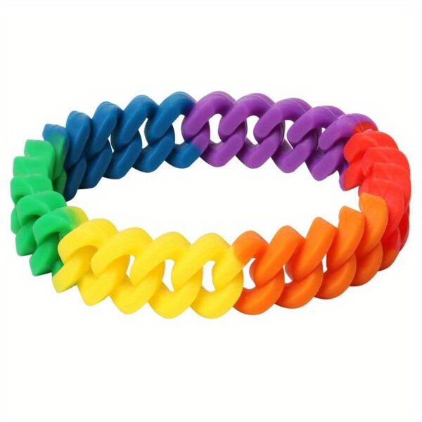 rainbow braided silicone bracelet